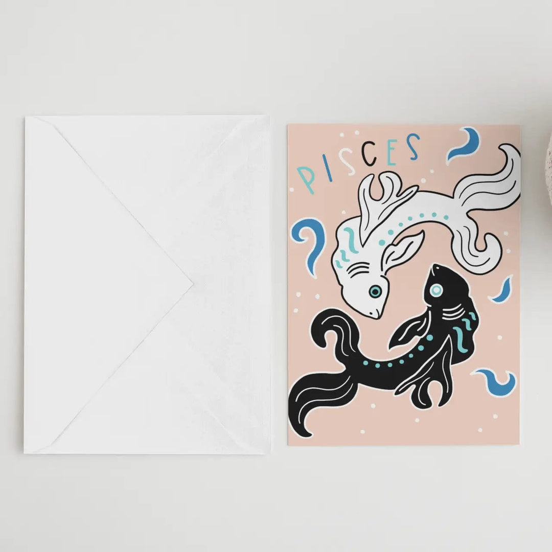 Hustle & Hope birthday card Pisces Zodiac Birthday Card