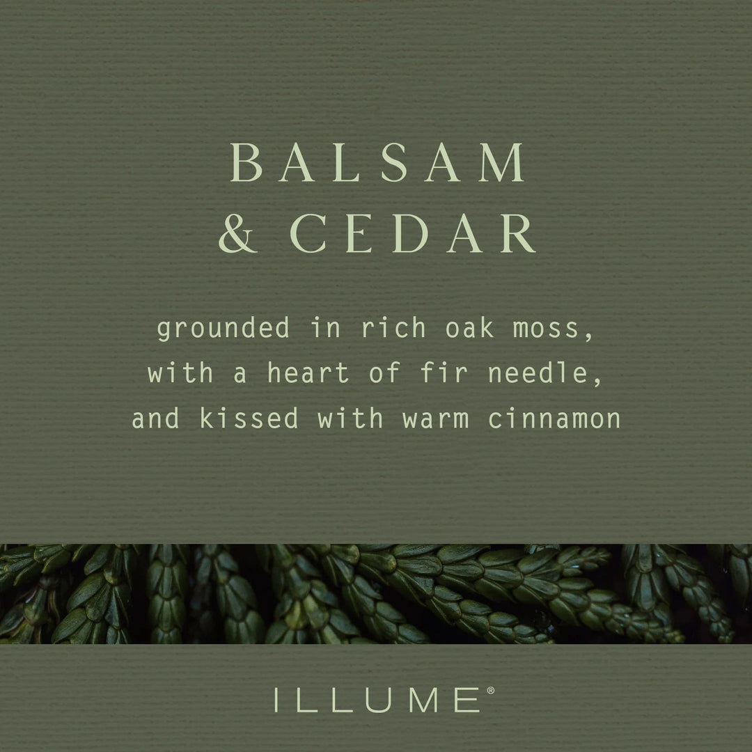Illume Holiday Balsam & Cedar Large Boxed Crackle Glass Candle