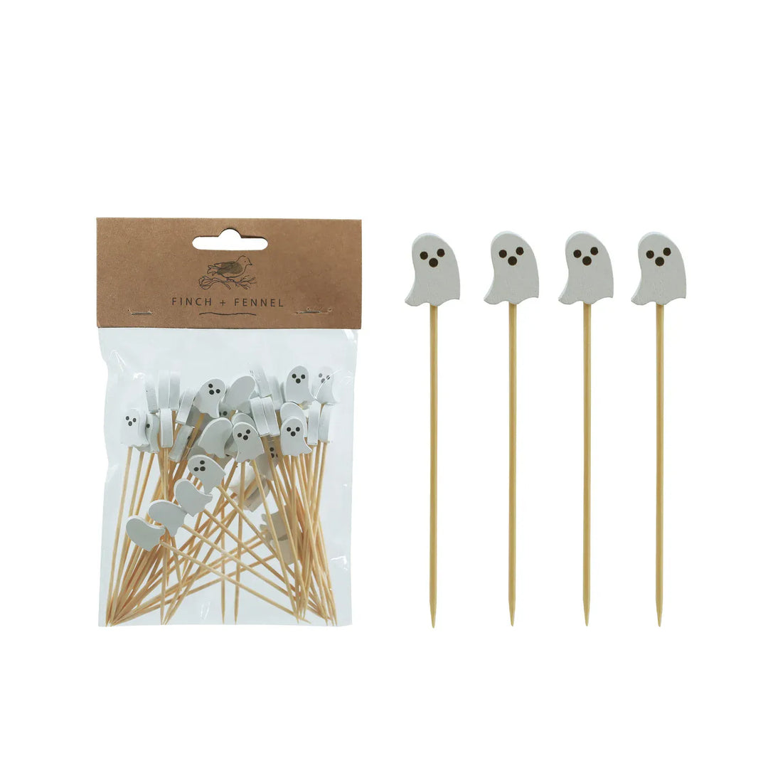 Illume Holiday Bamboo Single Use Picks w/ Ghost Shaped Handles