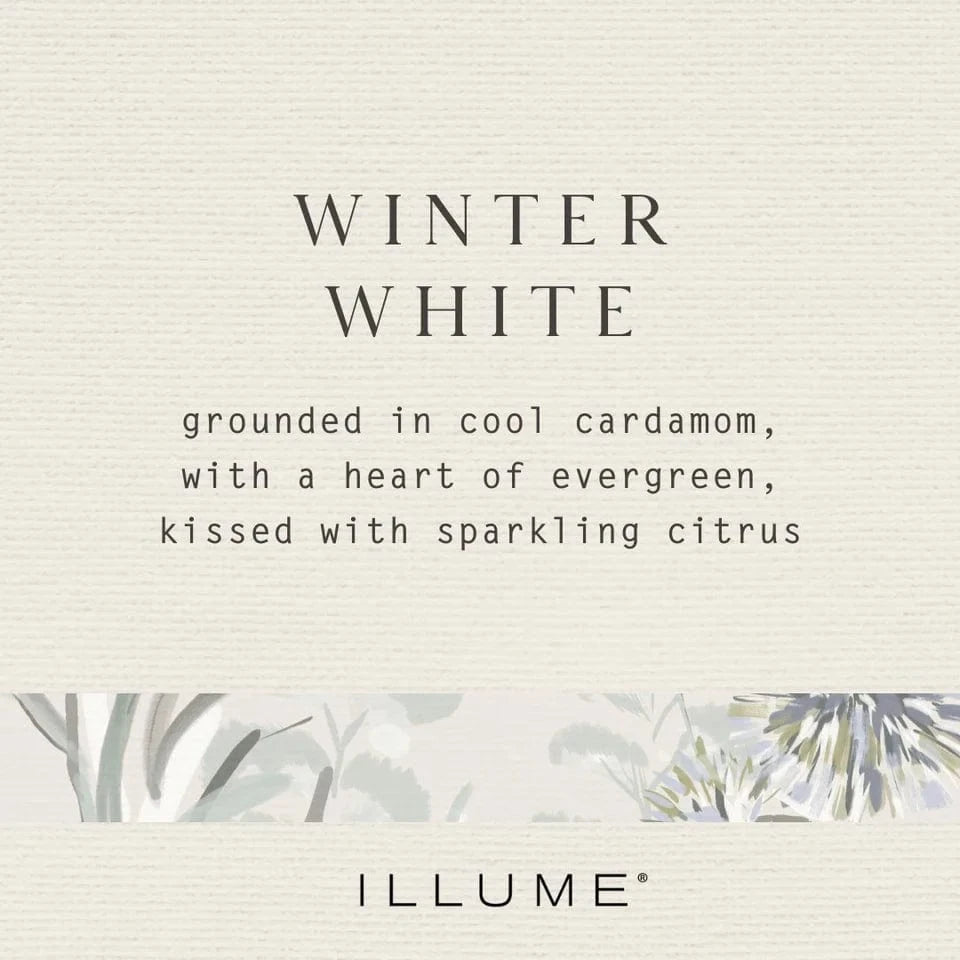 Illume Holiday Winter White Large Boxed Crackle Glass Candle