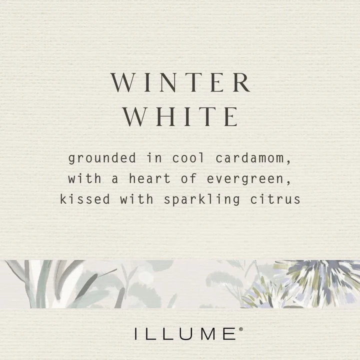 Illume Holiday Winter White Large Boxed Crackle Glass Candle