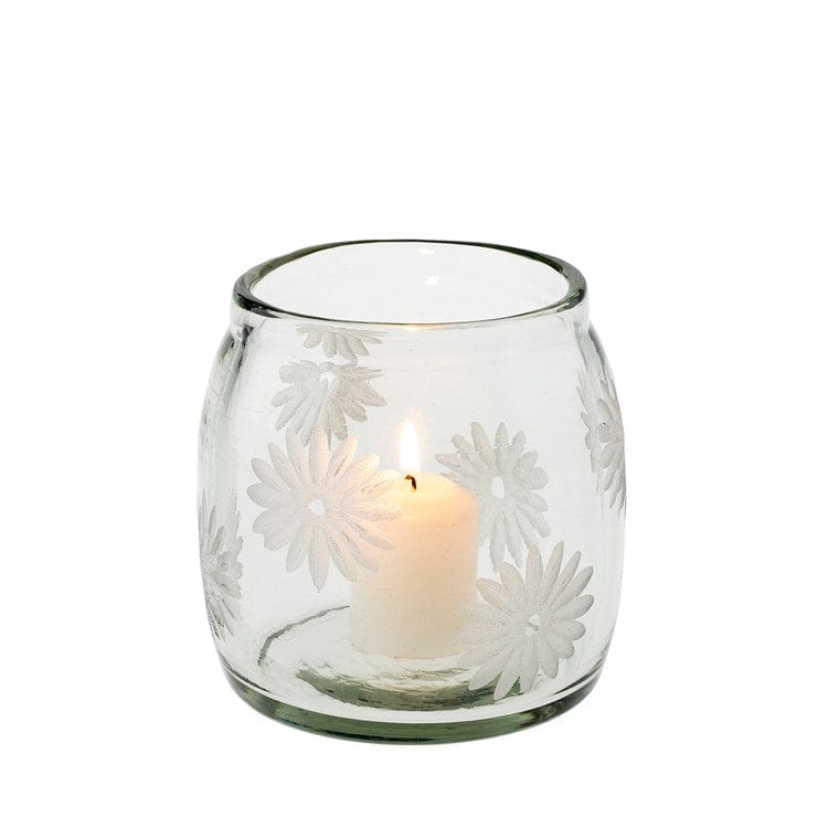 Indaba Candle Holder Large Daisy Glass Votive