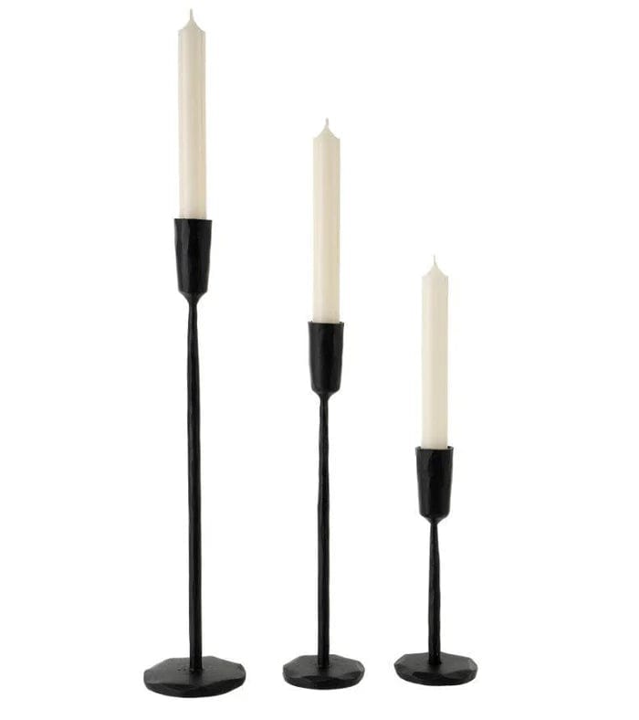 Indaba Candle Holder Luna Forged Candlestick Black