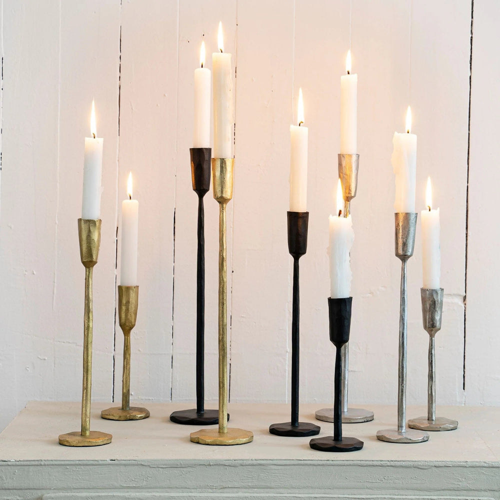 Indaba Candle Holder Luna Forged Candlestick Black