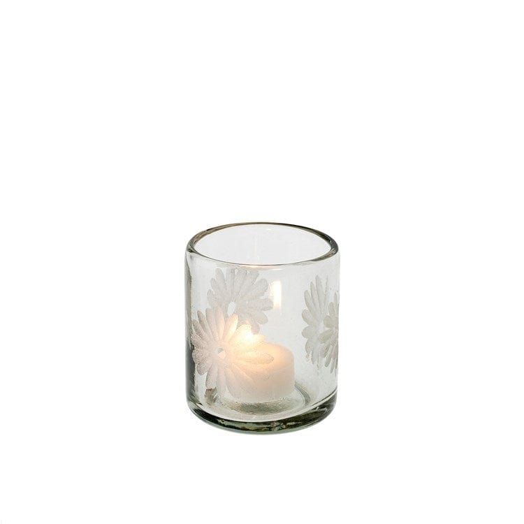Indaba Candle Holder Small Daisy Glass Votive