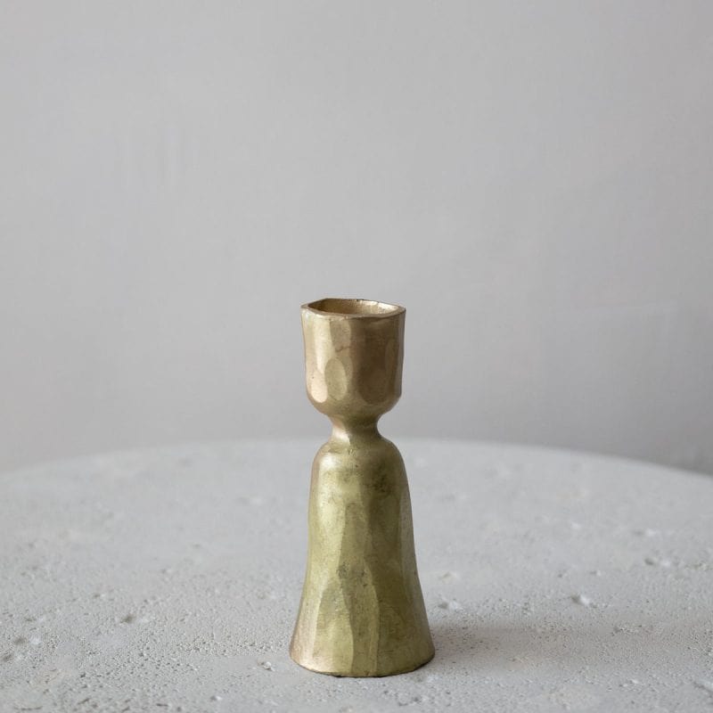 Indaba Candle Holder Small Zora Forged Candlestick Gold