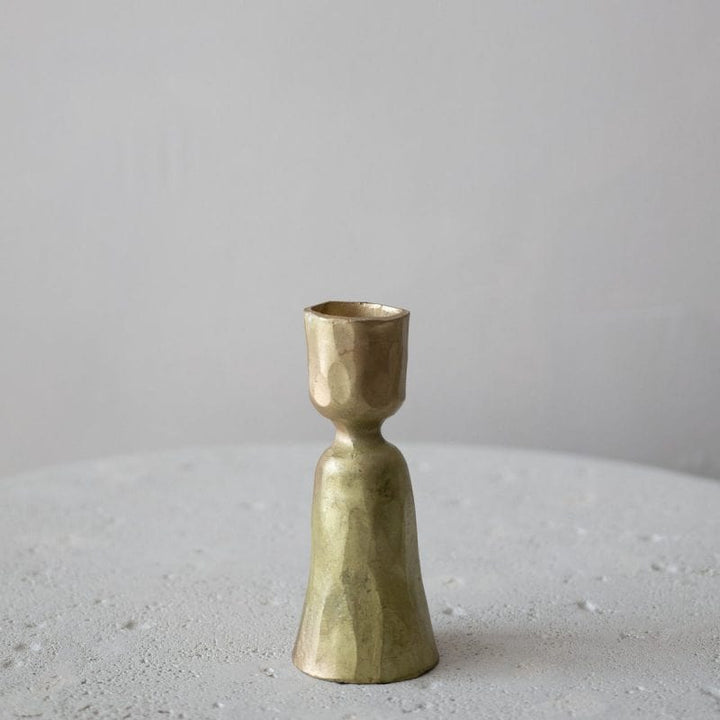 Indaba Candle Holder Small Zora Forged Candlestick Gold