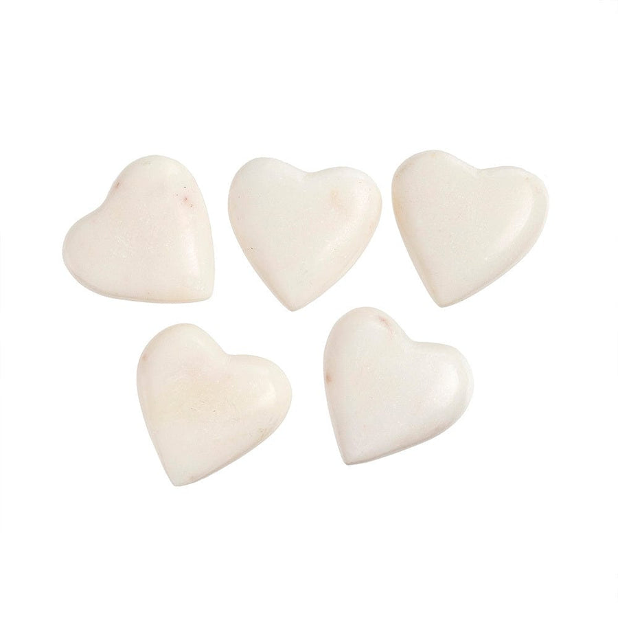 Indaba Decor White Marble Mini Hearts
