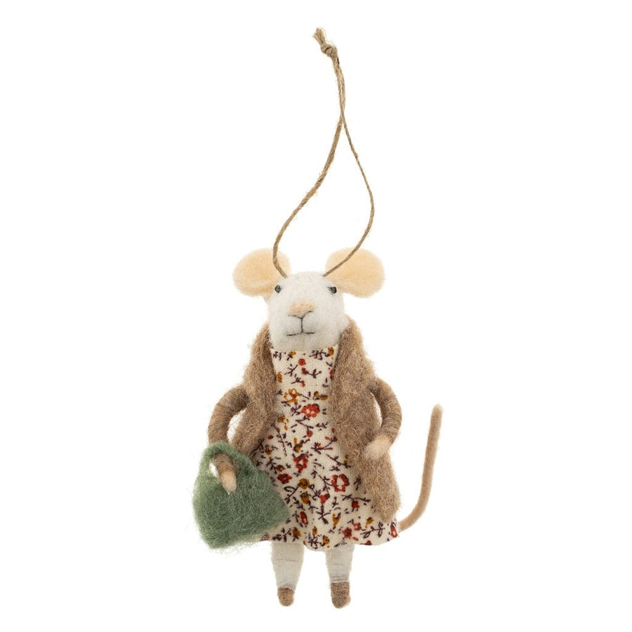 Indaba Holiday Countryside Callie Mouse Holiday Ornament