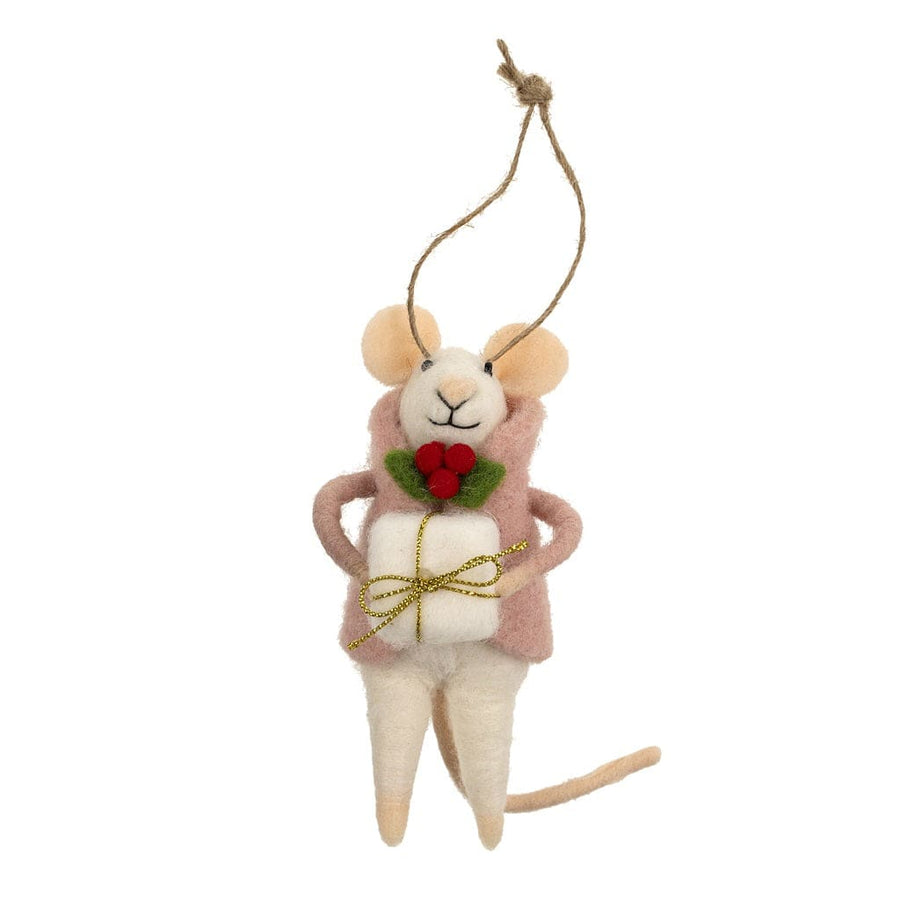 Indaba Holiday Gifting Gracie Mouse Holiday Ornament