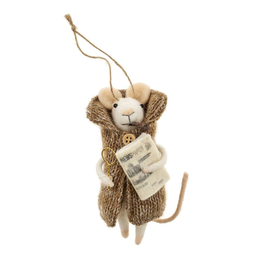Indaba Holiday Newspaper Nelson Mouse Holiday Ornament