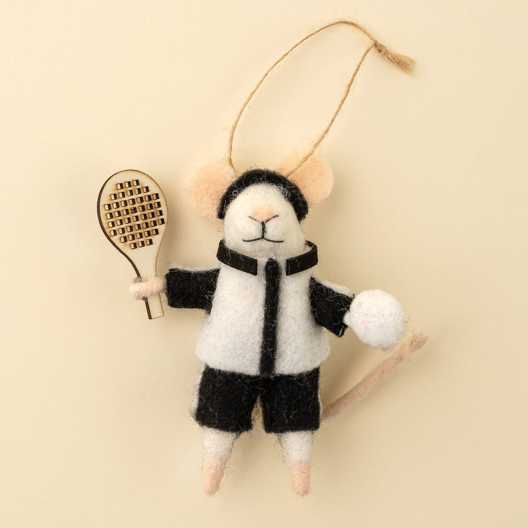 Indaba Holiday Pickle Ball Percy Mouse Holiday Ornament