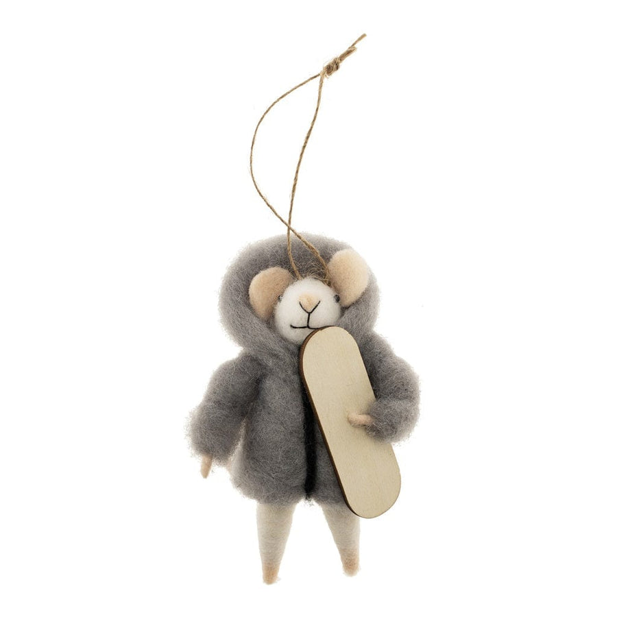 Indaba Holiday Snowboarding Silas Mouse Holiday Ornament