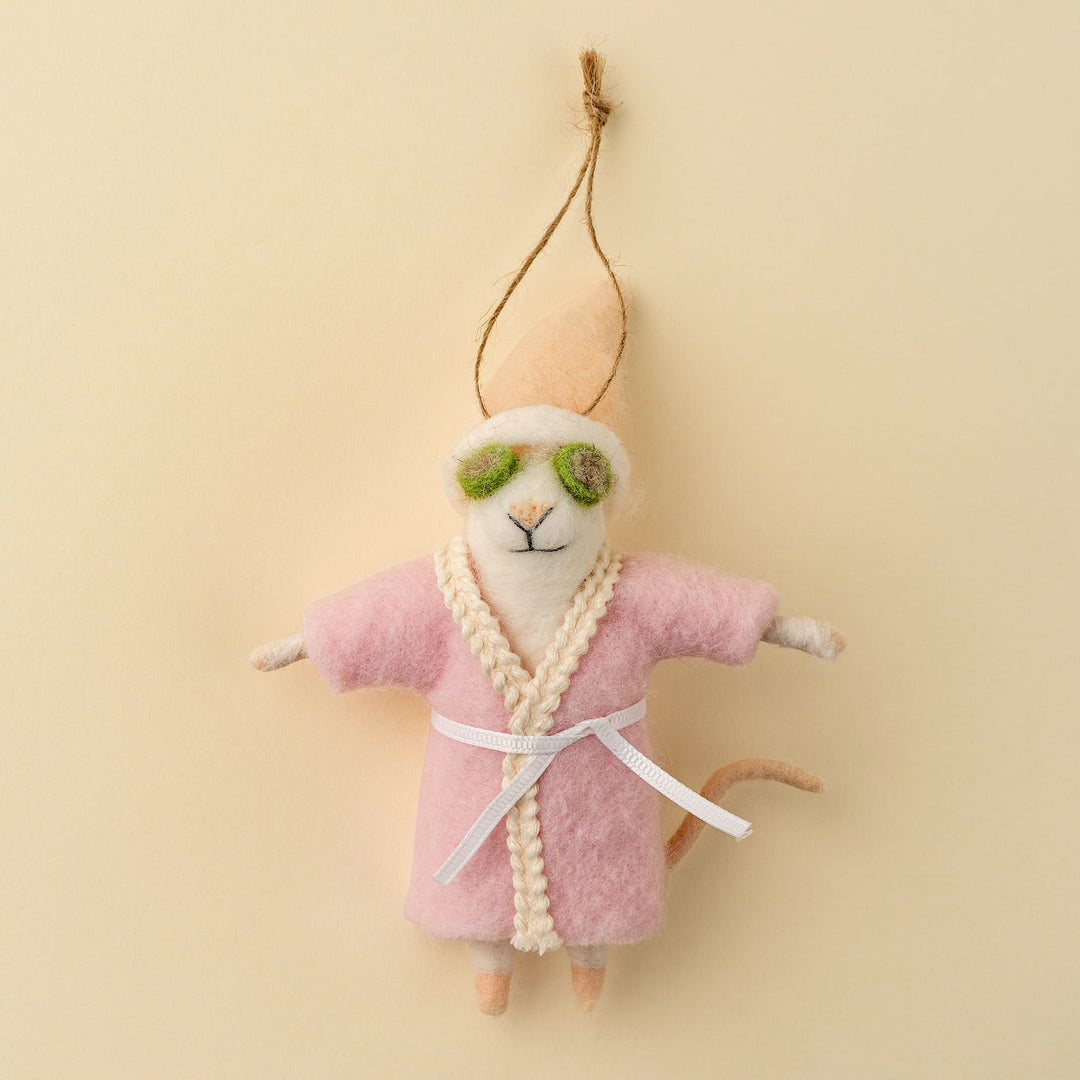 Indaba Holiday Spa Day Sloane Mouse Holiday Ornament
