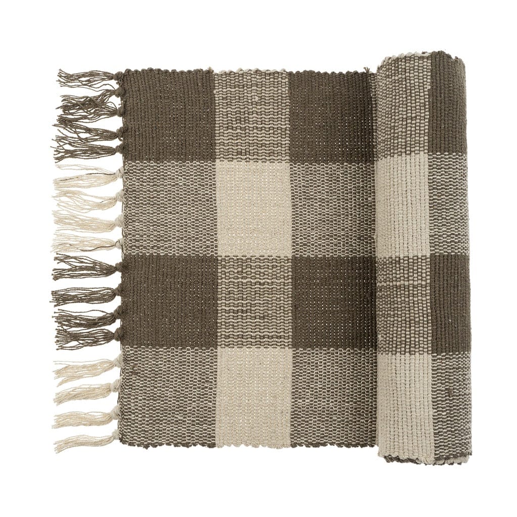 Indaba Home Gingham Table Runner, Greige