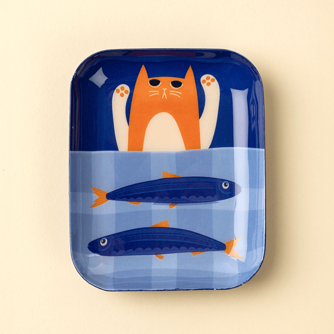Indaba Home Kitty Catch Enameled Tray