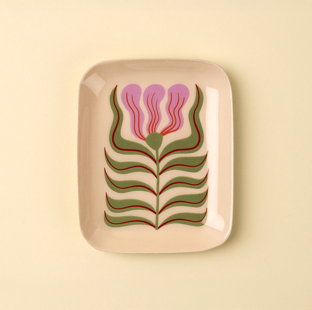 Indaba Home New Bloom Enameled Tray