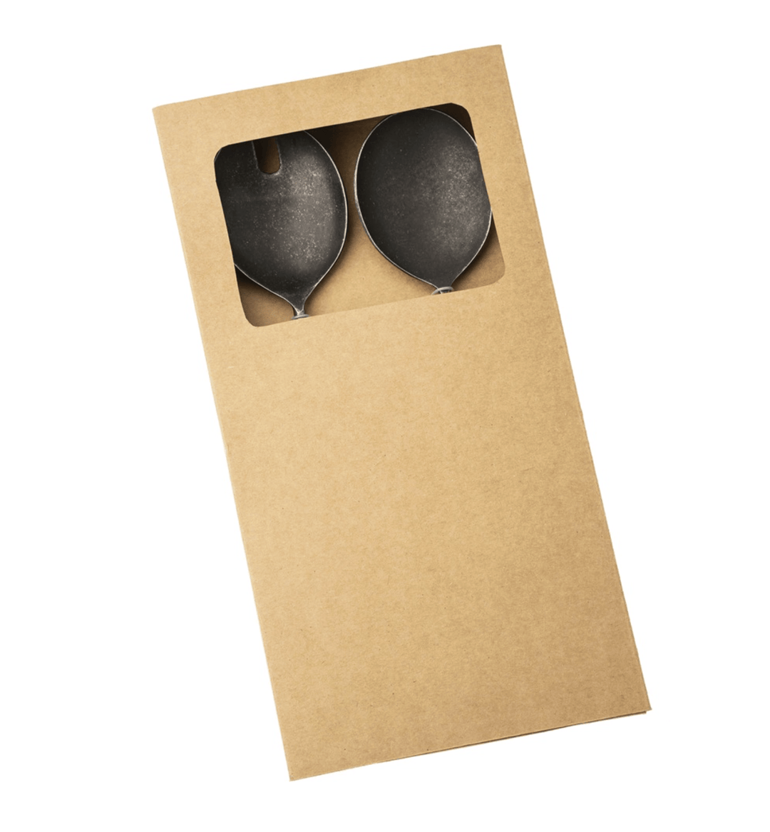 Indaba Home Tides Salad Servers Set of 2, Tumbled Black