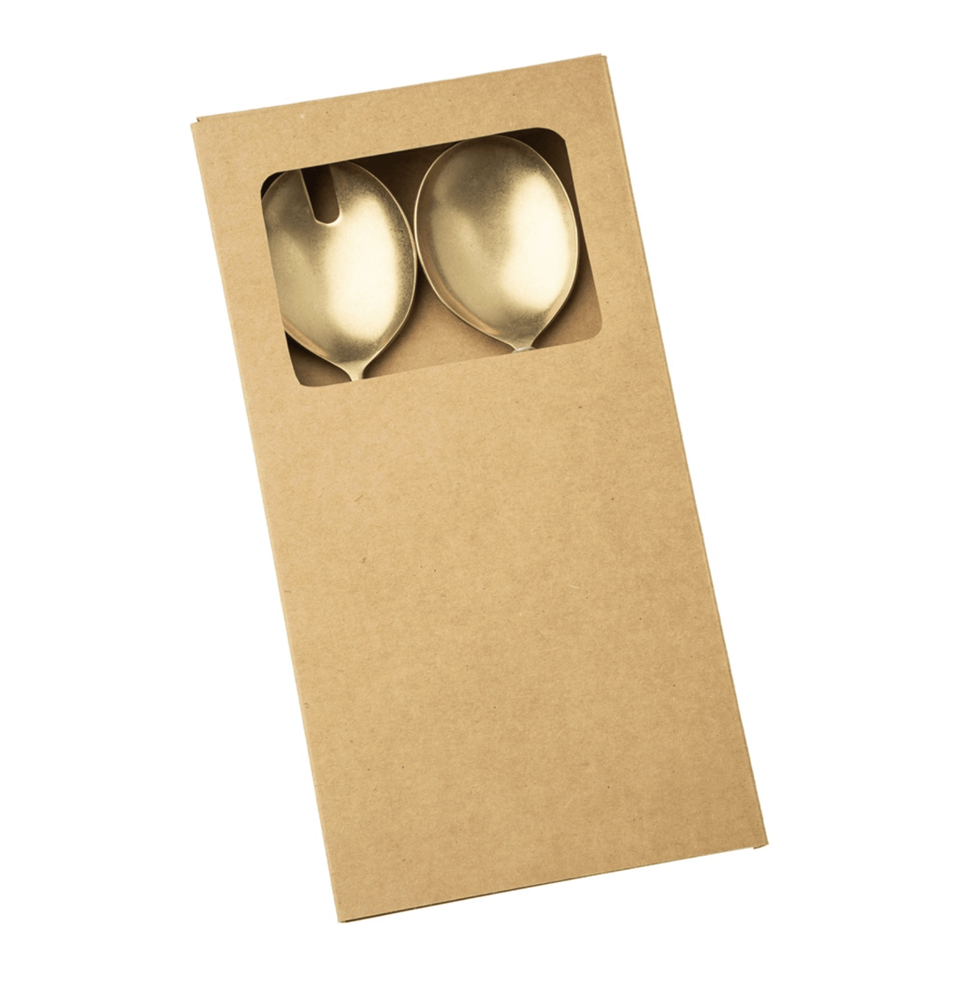 Indaba Home Tides Salad Servers Set of 2, Tumbled Gold