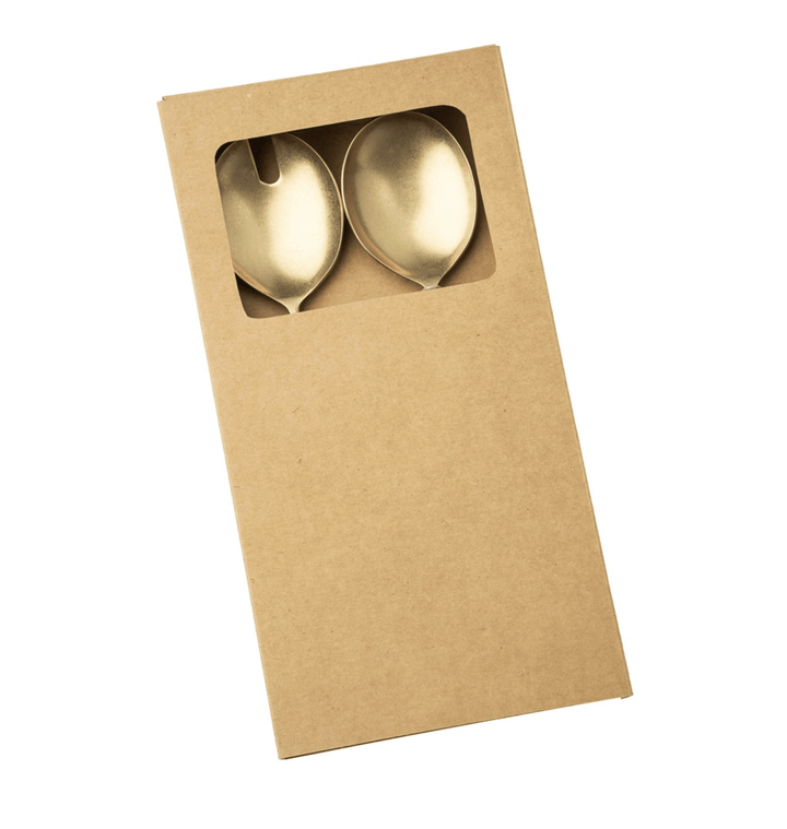 Indaba Home Tides Salad Servers Set of 2, Tumbled Gold
