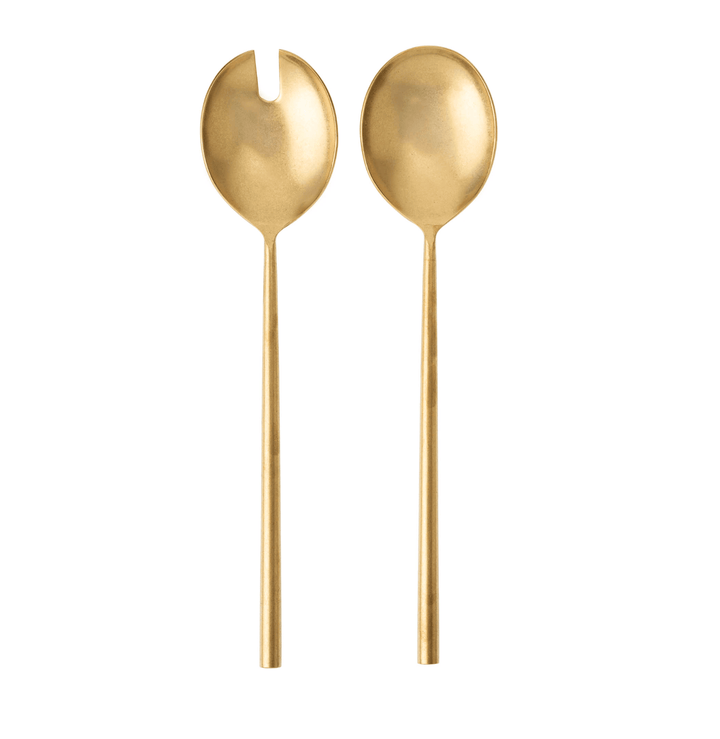 Indaba Home Tides Salad Servers Set of 2, Tumbled Gold