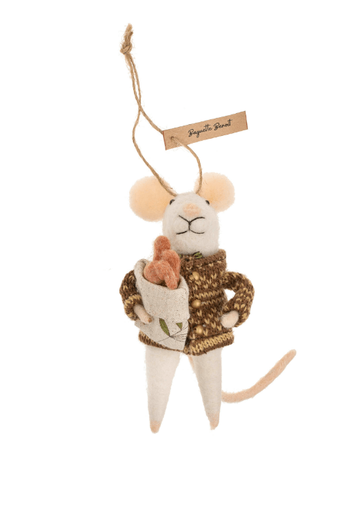 Indaba Ornaments Baguette Benoit Mouse Ornament