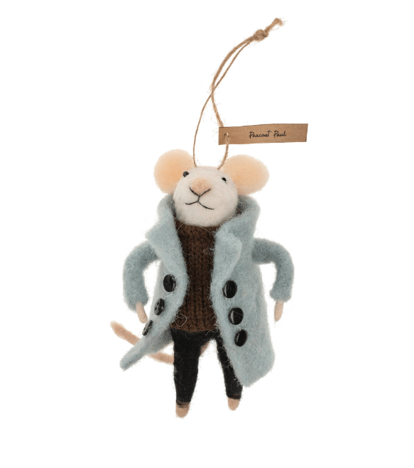 Indaba Ornaments Peacoat Paul Mouse Ornament