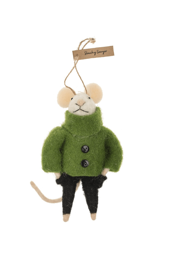 Indaba Ornaments Slouchy Sawyer Mouse Ornament