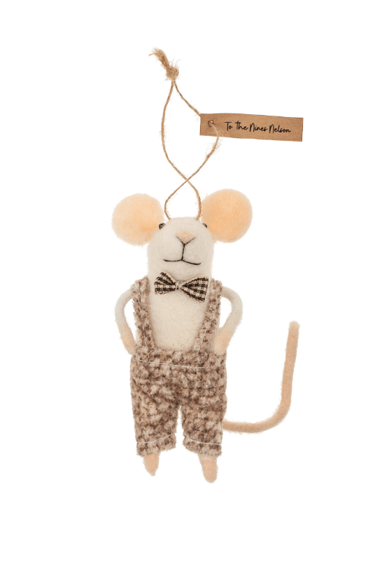 Indaba Ornaments To the Nines Nelson Mouse Ornament