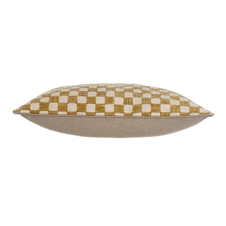 Indaba Pillow Checkered Pillow, Ochre 16x24