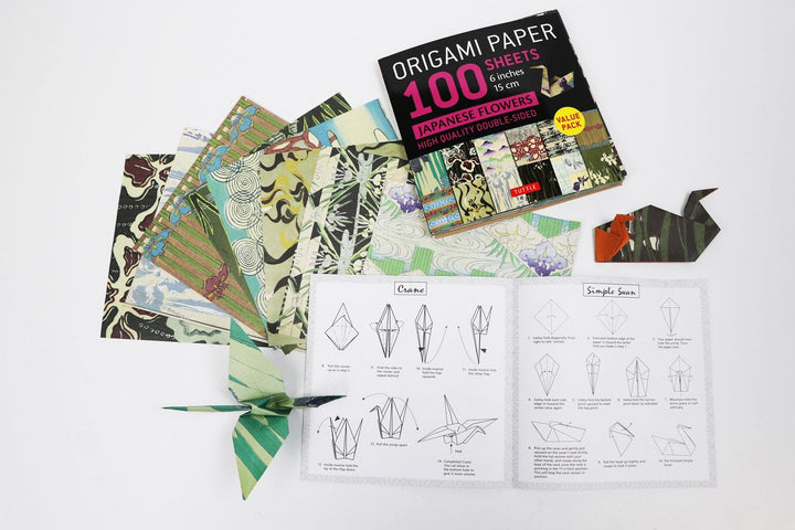 Ingram Publisher Servess Gifts Origami Paper 100 sheets Japanese Flowers 6"