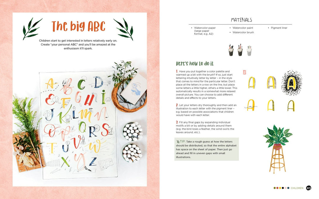 Ingram Publisher Servess Gifts Watercolor & Hand Lettering: Step-by-step techniques for modern illustrated calligraphy