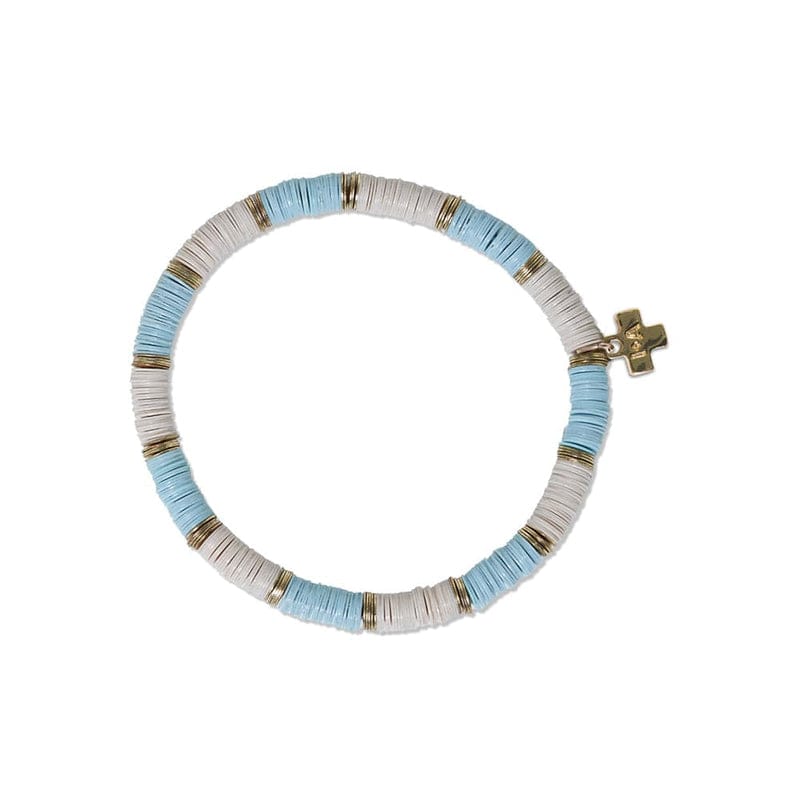 Ink + Alloy Bracelets Blue/Ivory Two-Color Block Sequin Stretch Bracelet