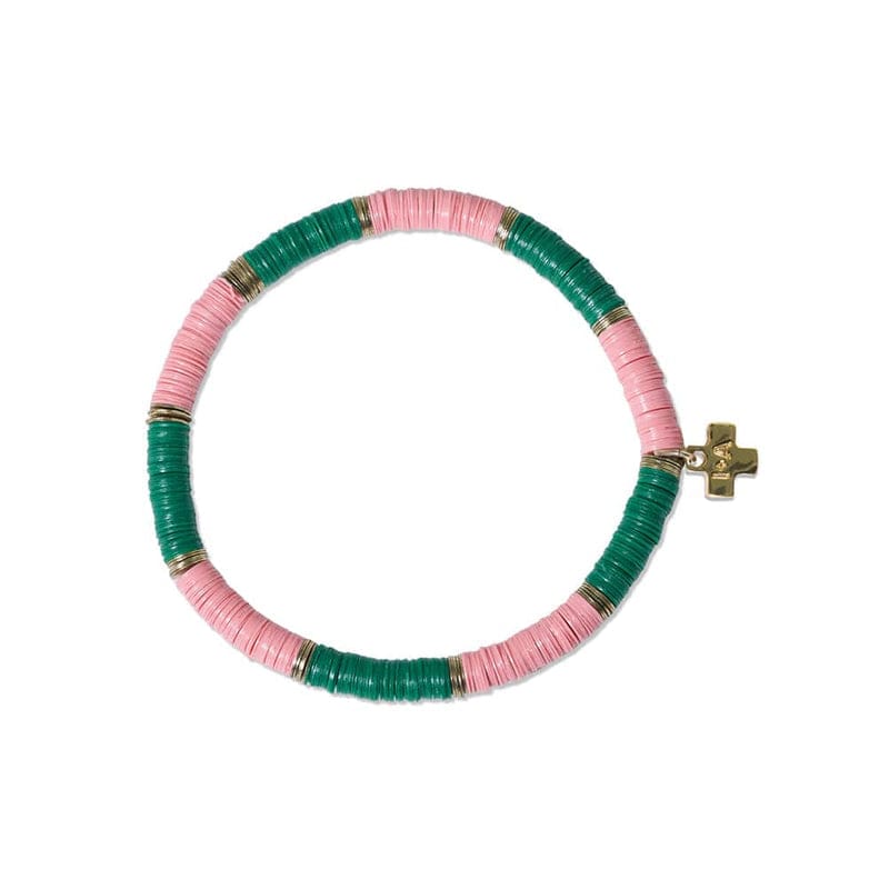 Ink + Alloy Bracelets Pink/Kelly Green Two-Color Block Sequin Stretch Bracelet