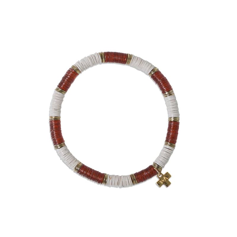 Ink + Alloy Bracelets Port/Ivory Two-Color Block Sequin Stretch Bracelet