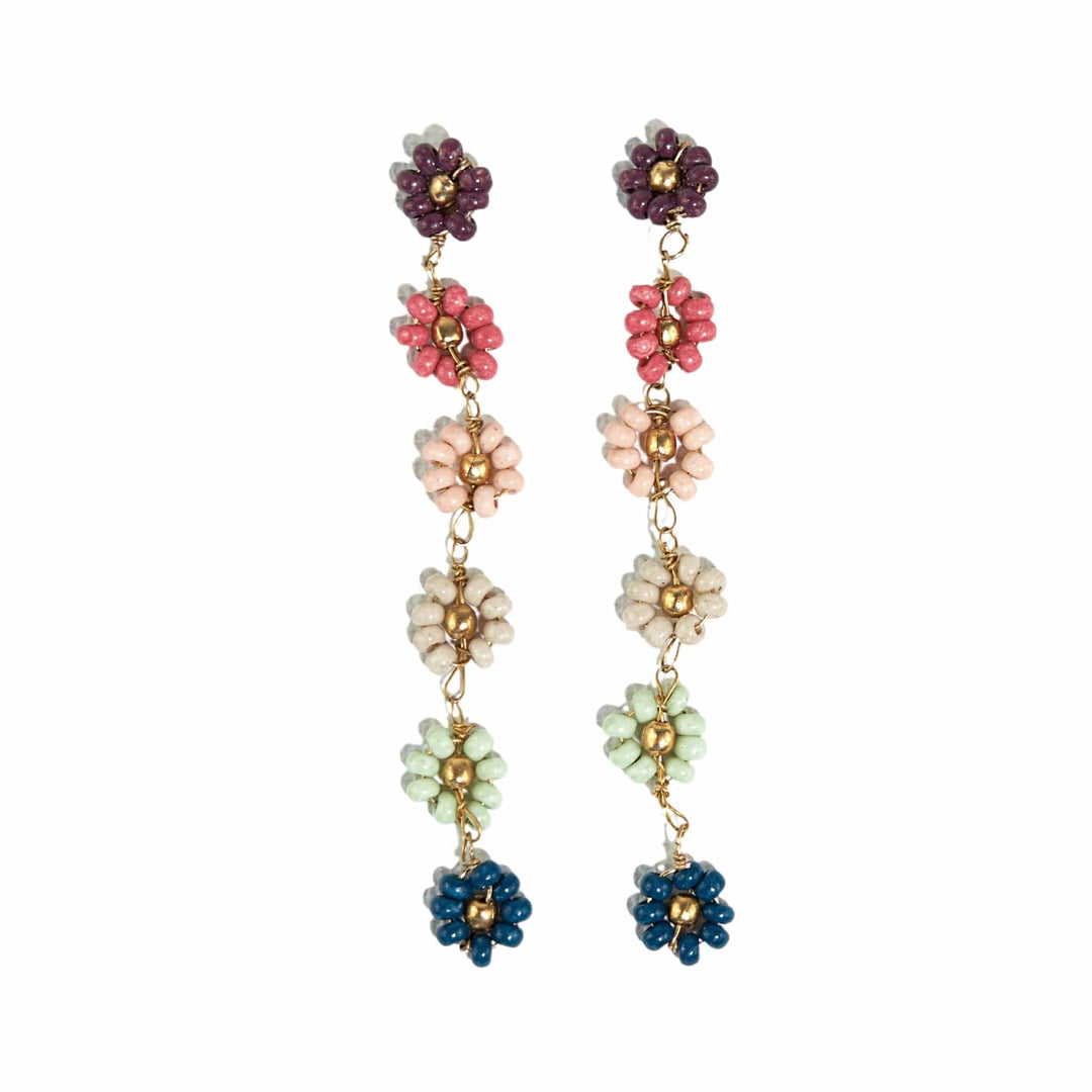 Ink + Alloy Earrings Amanda Multi-Color Flower Post Earring