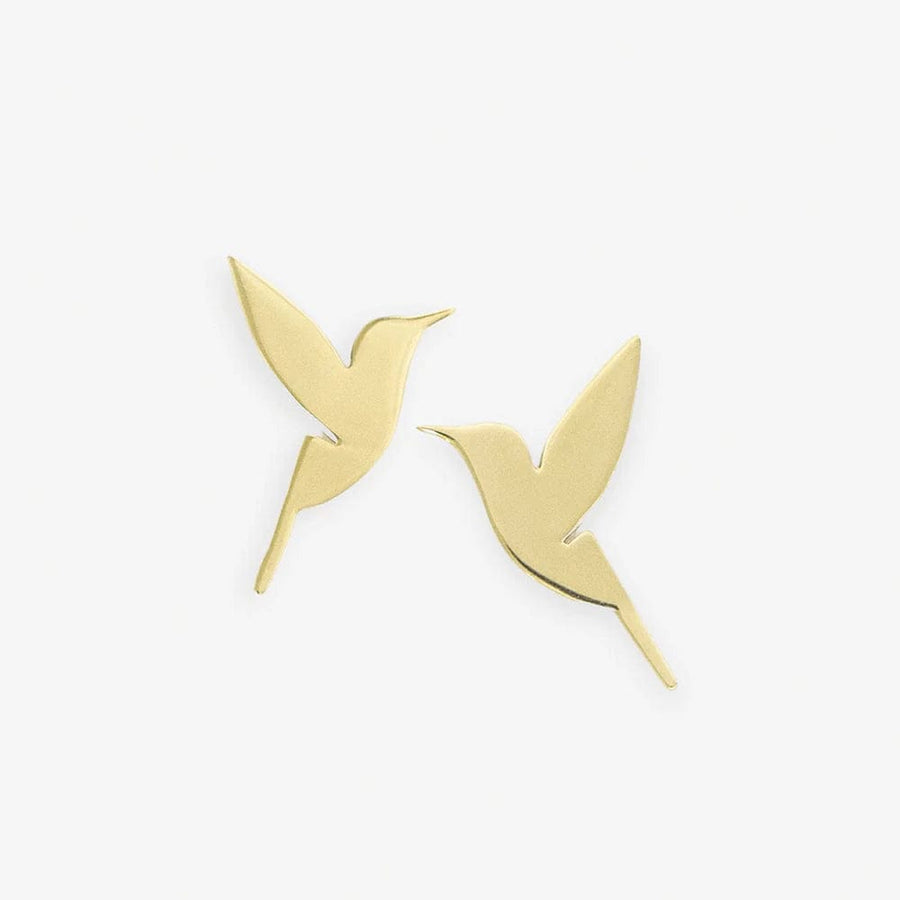 Ink + Alloy Earrings Avery Flying Birds Large Post Earrings Brass