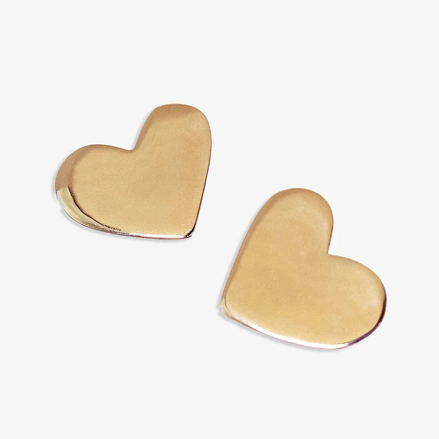 Ink + Alloy Earrings Bella Heart Large Post Earrings Brass