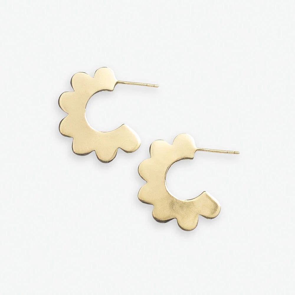 Ink + Alloy Earrings Cora Scalloped Hoop Earrings Brass