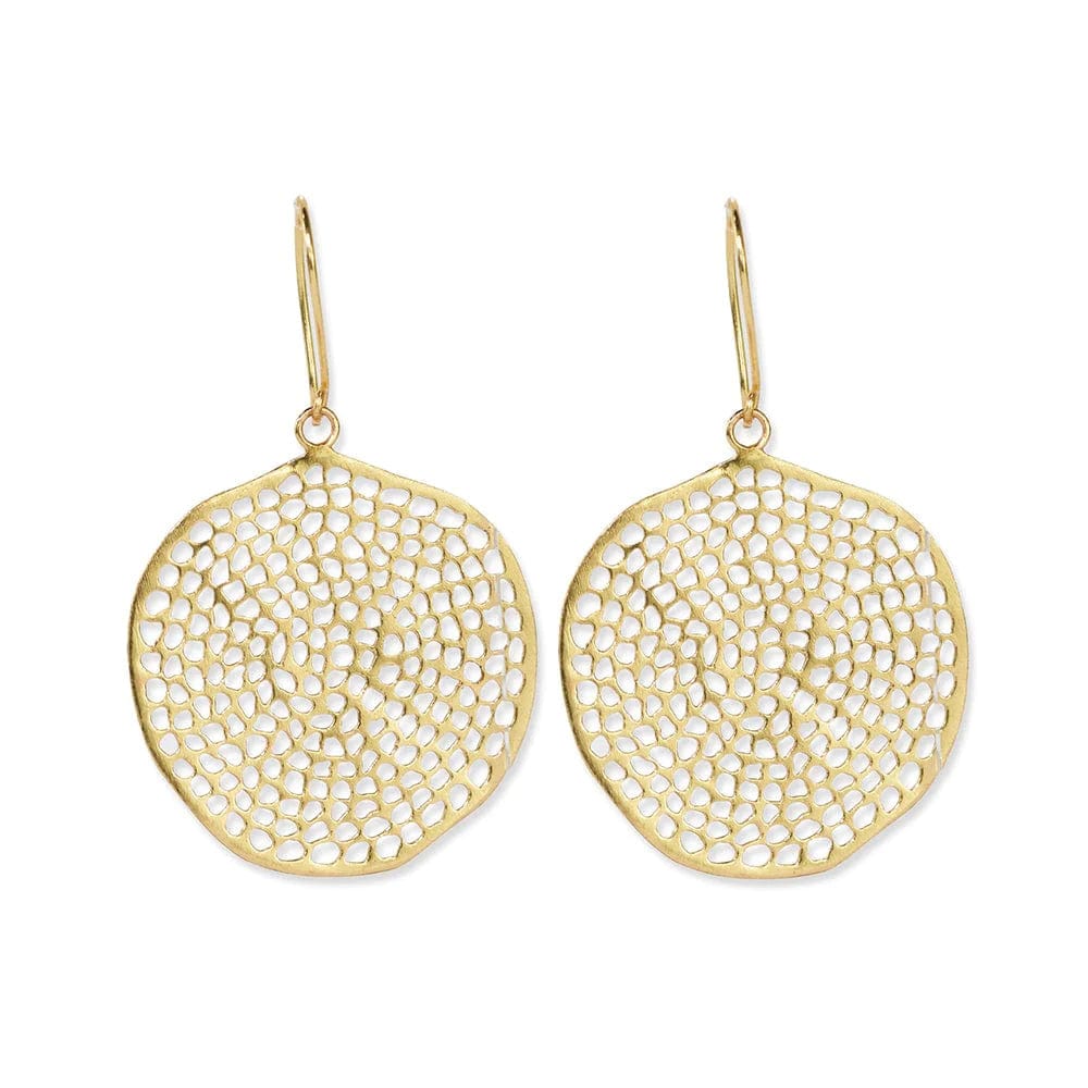 Ink + Alloy Earrings Gretchen Large Circle With Holes Earrings - Brass