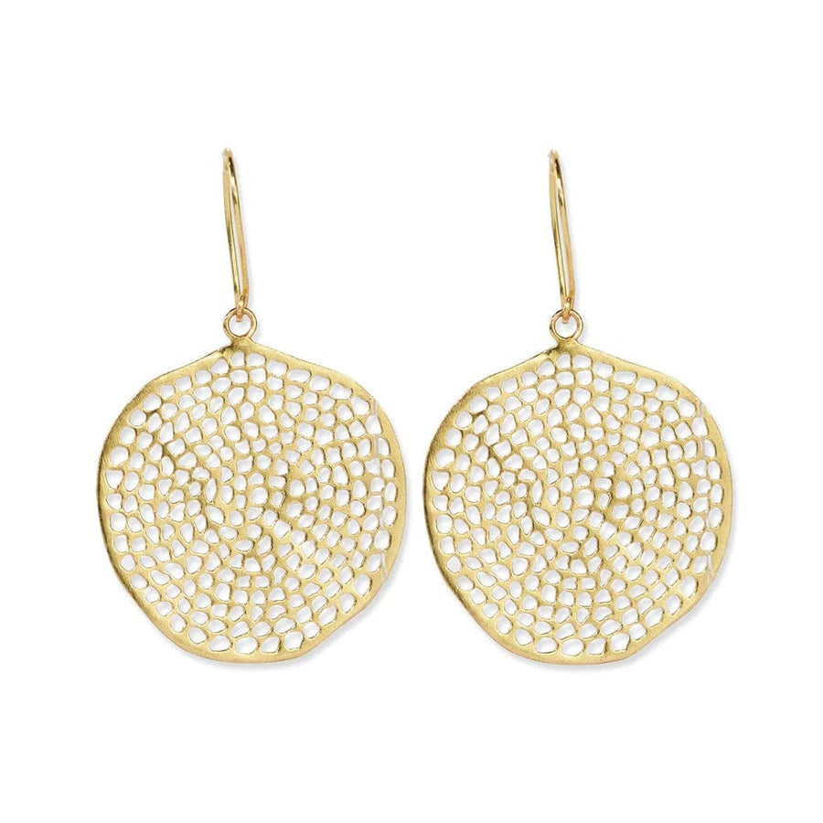 Ink + Alloy Earrings Gretchen Large Circle With Holes Earrings - Brass
