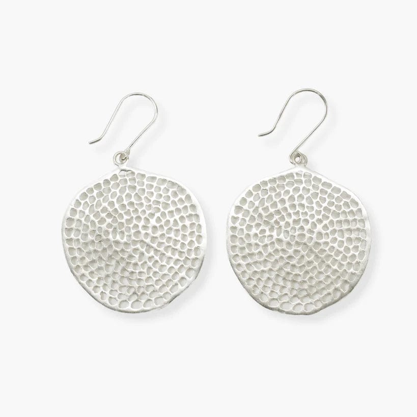 Ink + Alloy Earrings Gretchen Large Circle With Holes Earrings - Silver