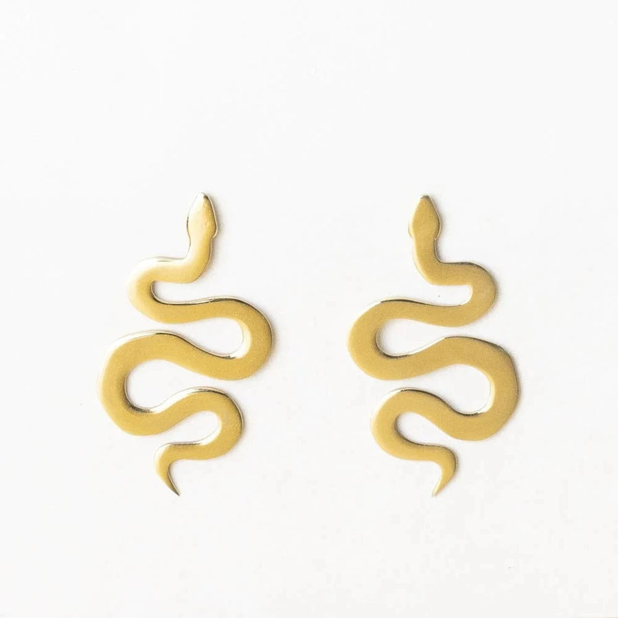 Ink + Alloy Earrings Kara Snake Post Earrings Brass