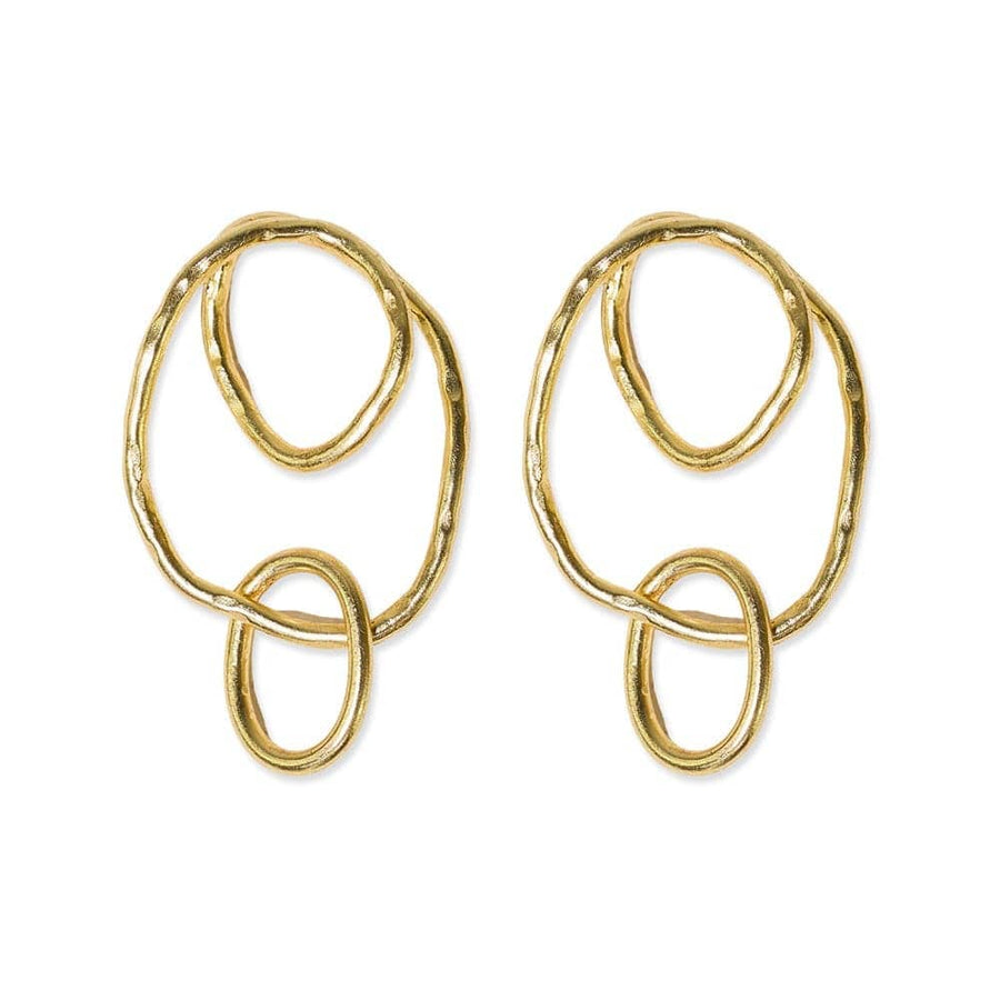 Ink + Alloy Earrings Louisa Organic Circles Drop Earrings - Brass