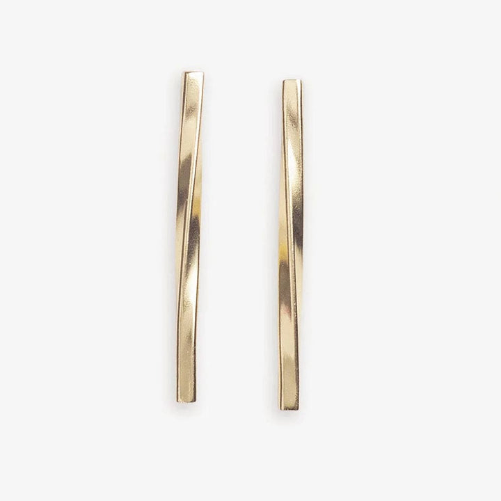 Ink + Alloy Earrings Millie Twisted Bar Drop Earrings Brass