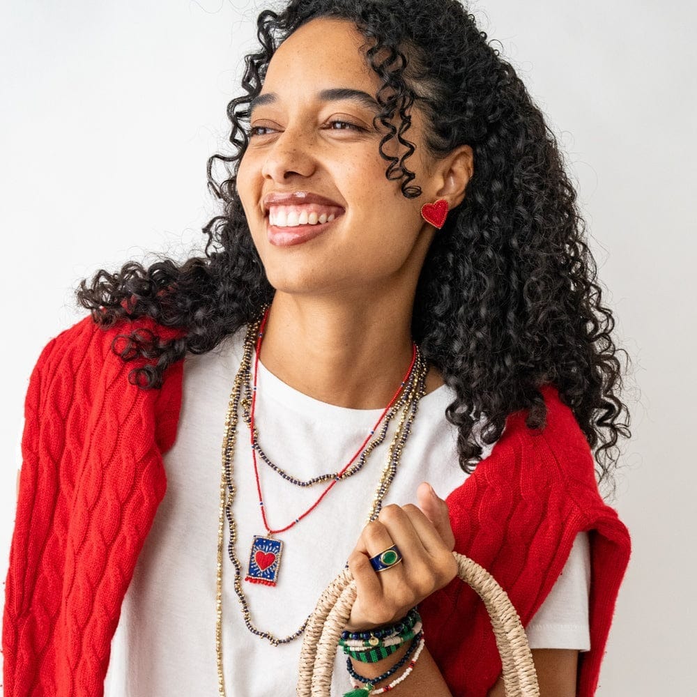 Ink + Alloy Fashion Haddie Heart Red Post Earrings