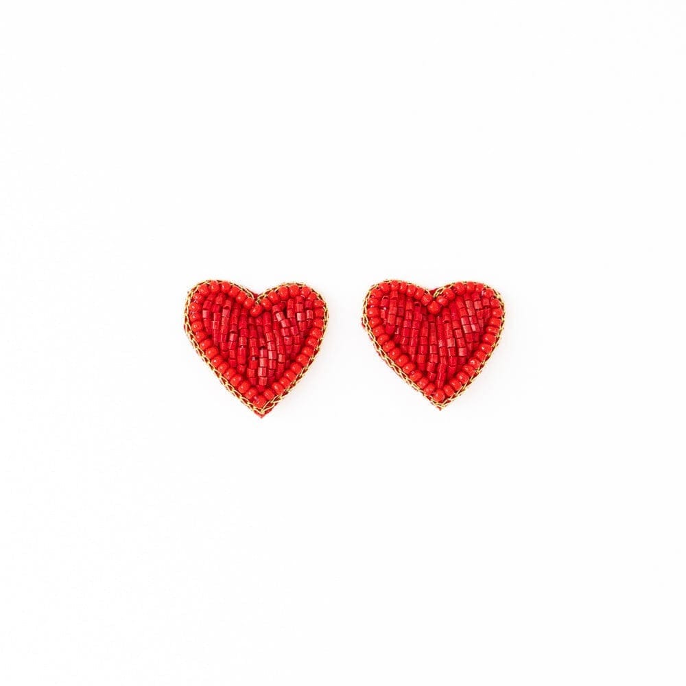 Ink + Alloy Fashion Haddie Heart Red Post Earrings