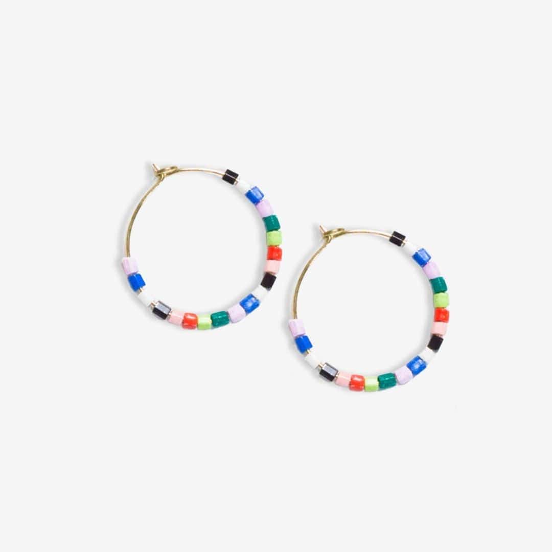 Ink + Alloy Fashion Victoria Mixed Beaded Hoop Earrings - Rio