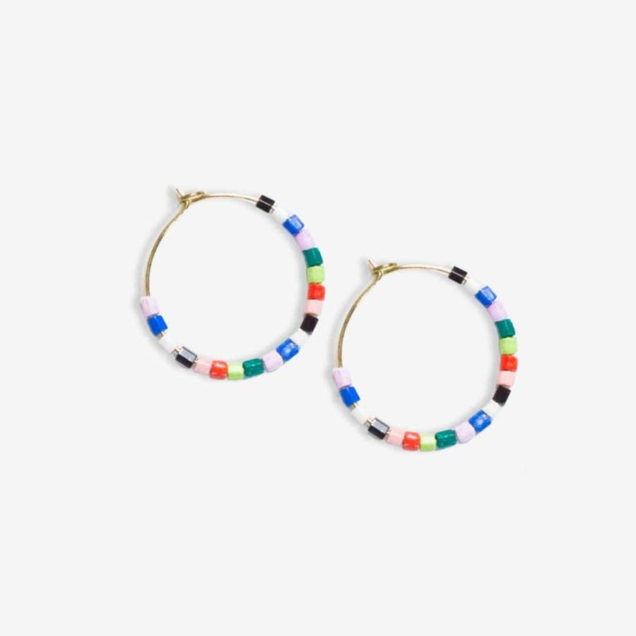 Ink + Alloy Fashion Victoria Mixed Beaded Hoop Earrings - Rio