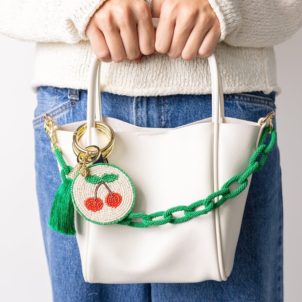 Ink + Alloy Gifts Kelsey Cherries Seed Bead Key Ring